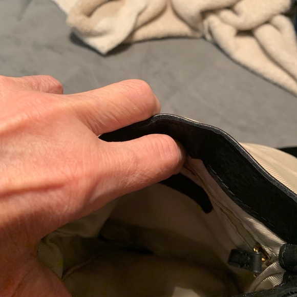 American leather Co. Black all Leather & Leopard Print Crossbody / shoulder Bag - Picture 8 of 9